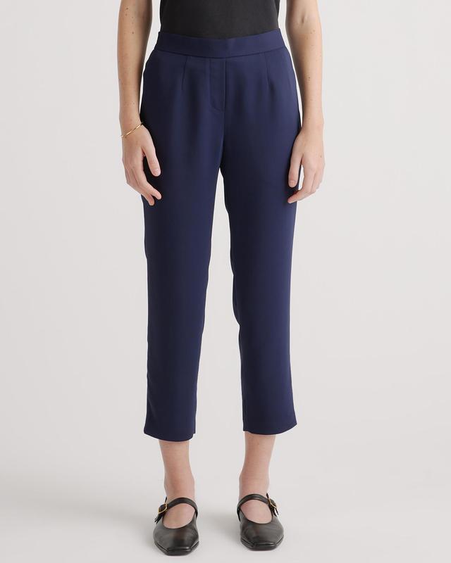 Stretch Crepe Pleated Ankle Pants Product Image