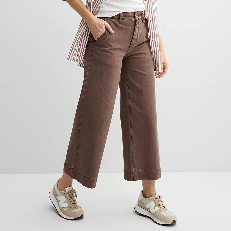 Womens Sonoma Goods For Life Cropped Wide Leg Pants Product Image