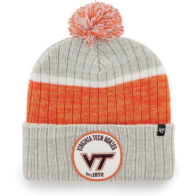 Mens 47 Gray Virginia Tech Hokies Holcomb Cuffed Knit Hat with Pom Product Image