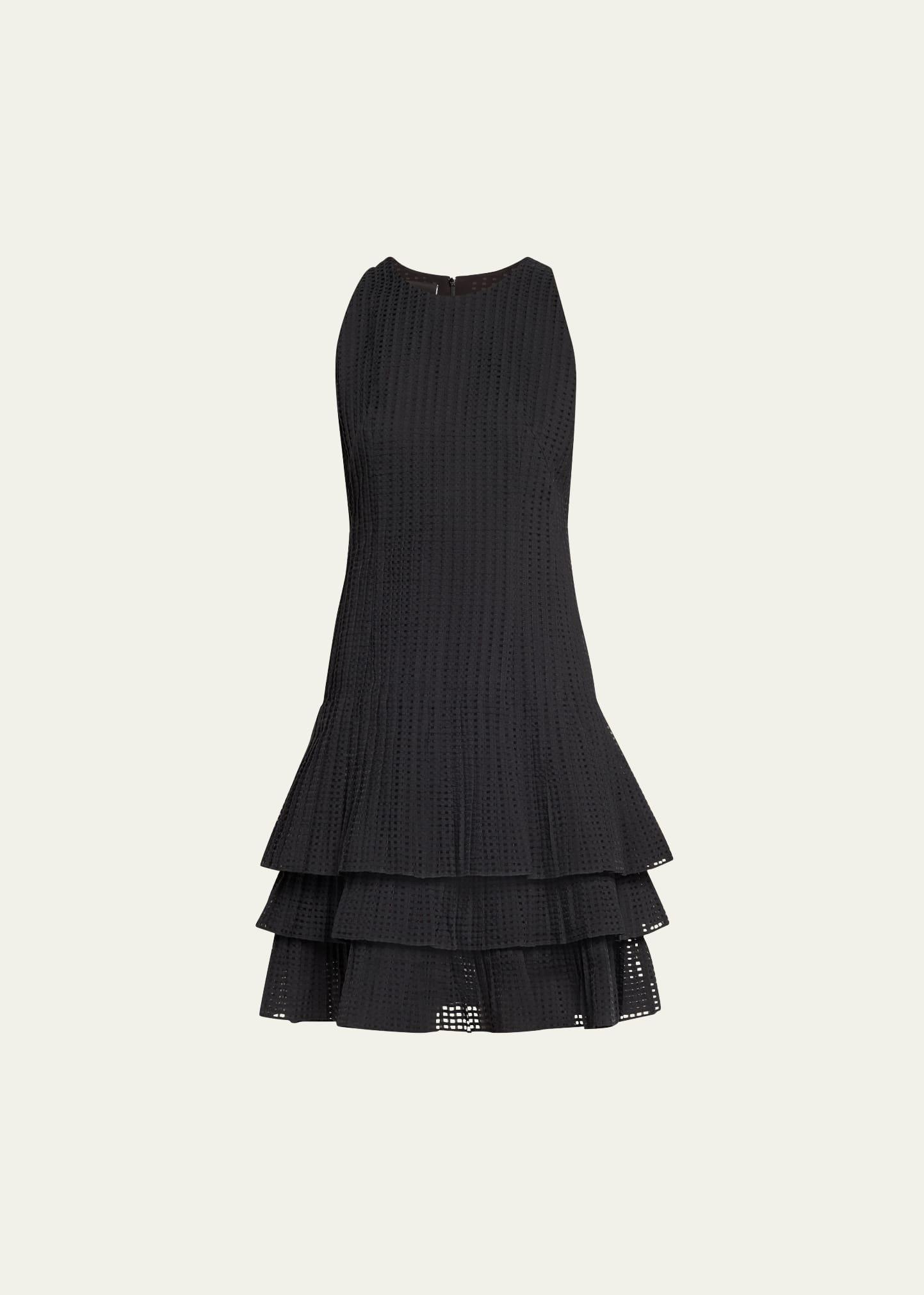 Grid Organza Layered Short Dress Product Image