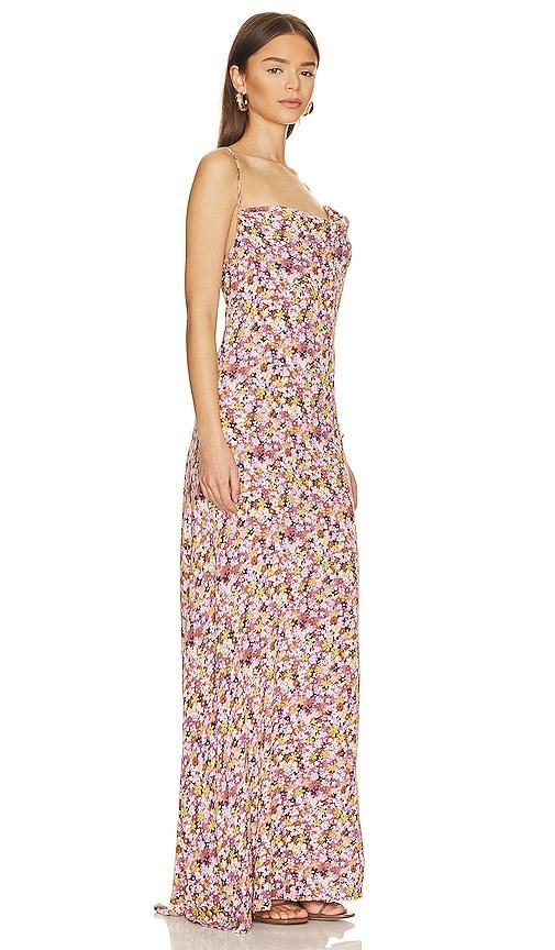 FAITHFULL THE BRAND Lusia Midi Dress in Pink. Product Image