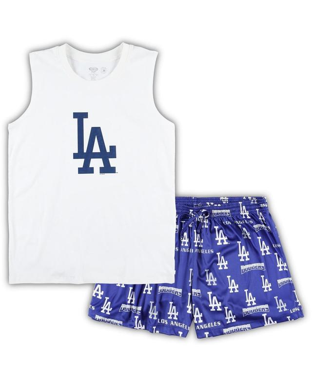 Women's Concepts Sport White/Royal Los Angeles Dodgers Plus Size Tank Top & Shorts Sleep Set Product Image