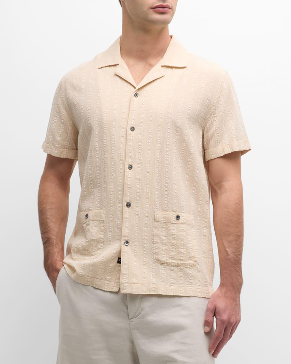 Mens Vice Textured Stripe Camp Shirt Product Image