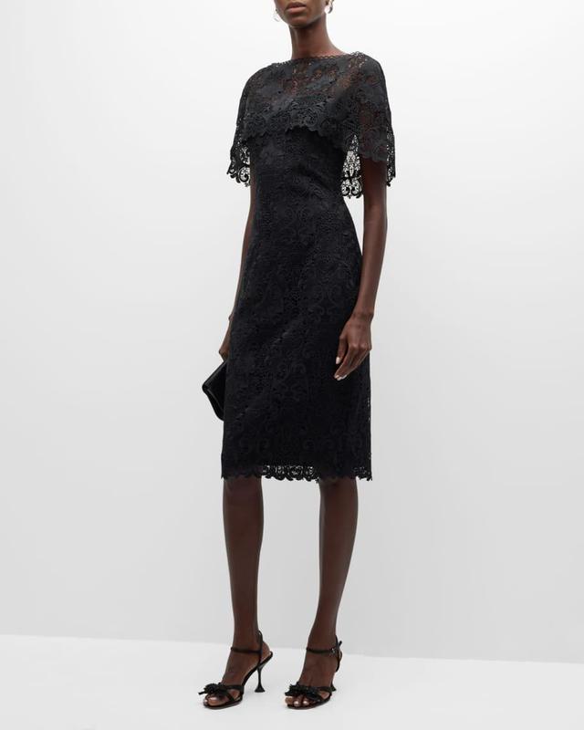 Capelet Floral Lace Midi Dress Product Image