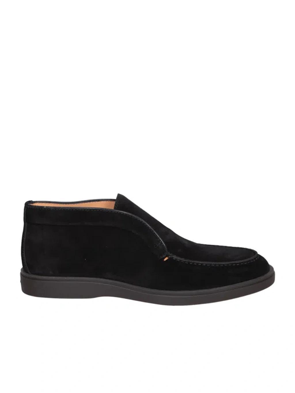 SANTONI Suede Black Ankle Boots Product Image