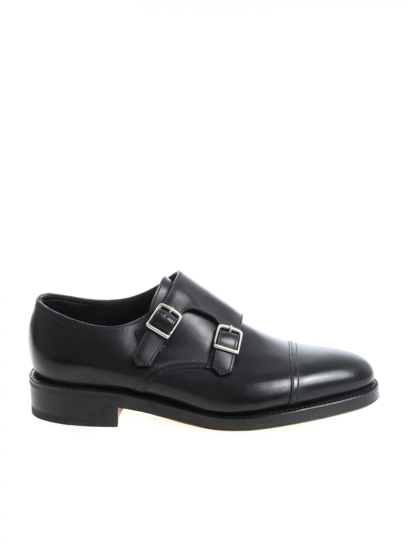 JOHN LOBB Classic Black Leather Moccasins For Men In R Black Product Image