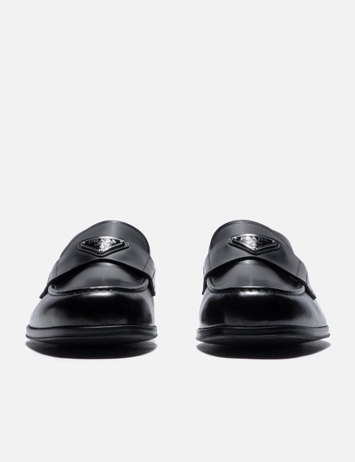 PRADA Leather Loafers In Nero Product Image