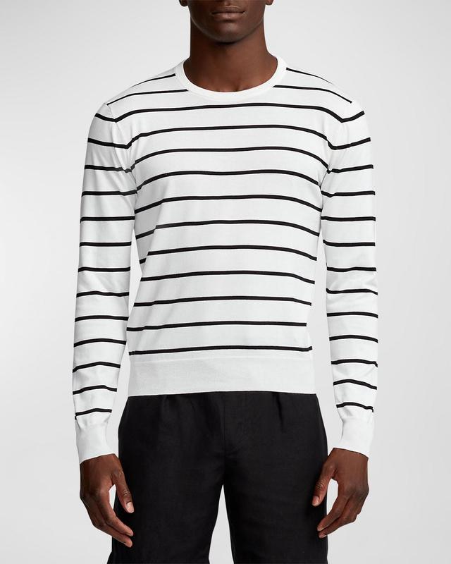 Mens Striped Crew Sweater Product Image