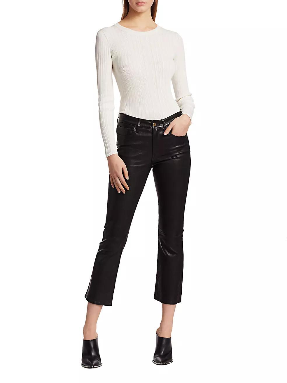 Le Crop Mini Boot Leather Pants Product Image