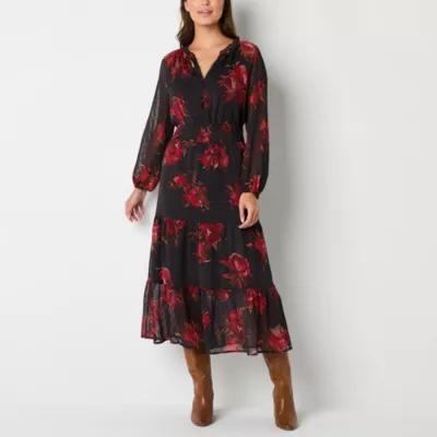 Frye and Co. Womens Long Sleeve Floral Maxi Dress Product Image