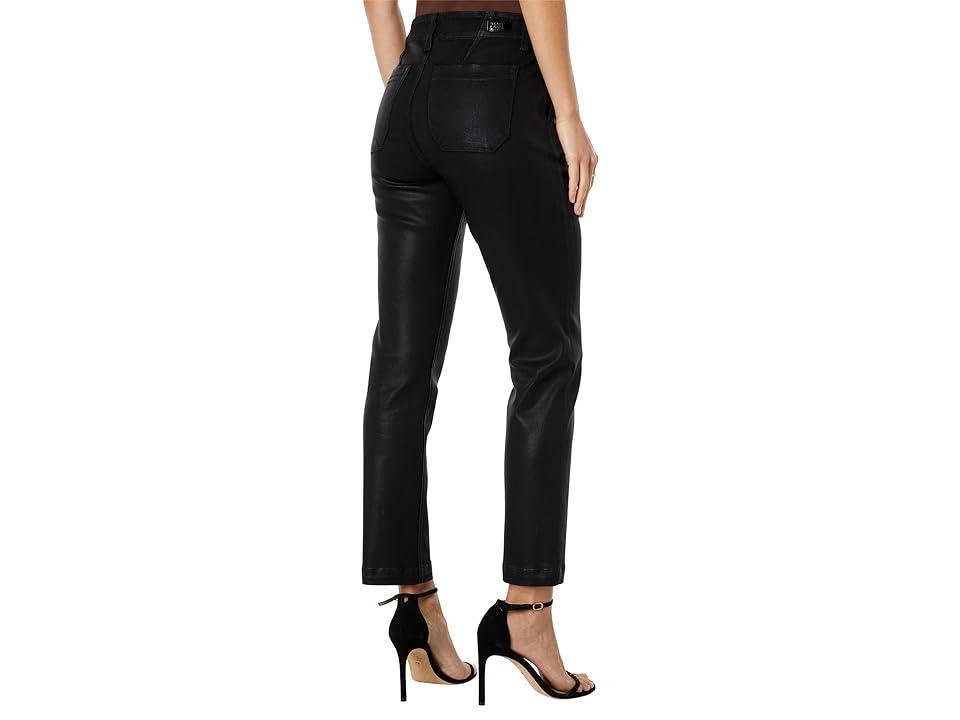 Paige Mayslie Straight Ankle Fog Luxe Coating (Black Fog Luxe Coating) Women's Jeans Product Image