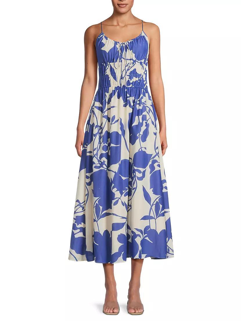 Roma Carinna Floral Silk-Cotton Midi-Dress Product Image