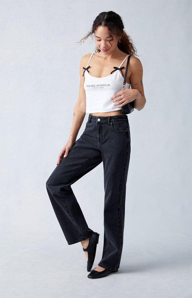 Women's Eco Black Low Rise Straight Leg Jeans Product Image