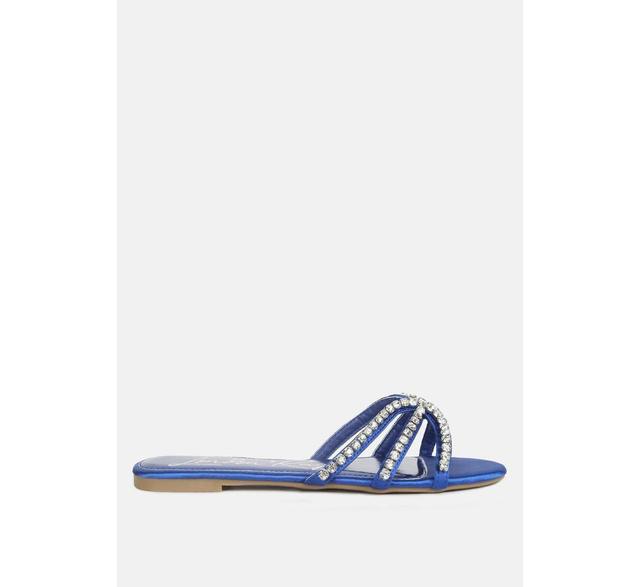 London Rag Mezzie Dimante Strap Womens Flat Sandals Product Image