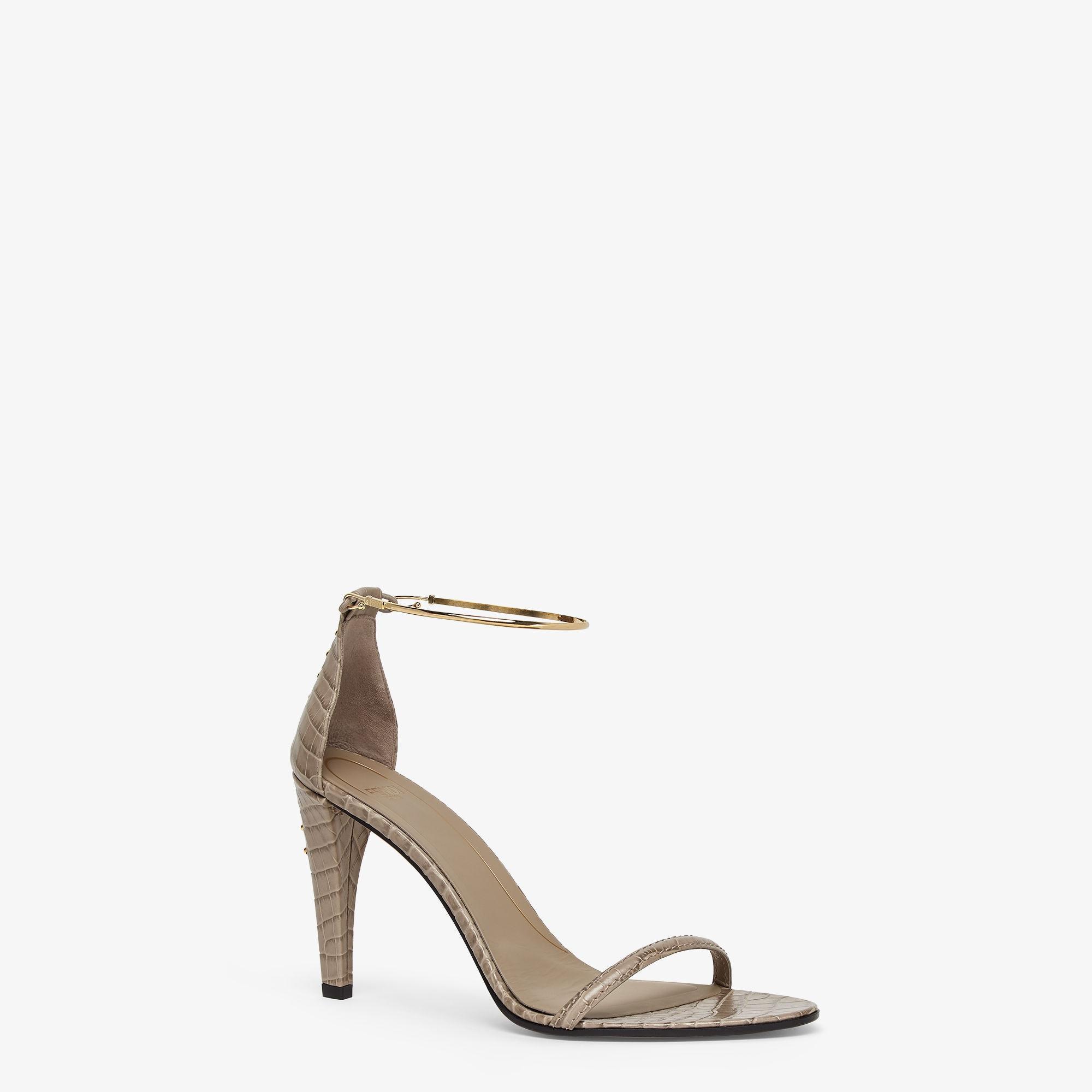 Fendi FiloBeige leather high-heeled sandals Product Image