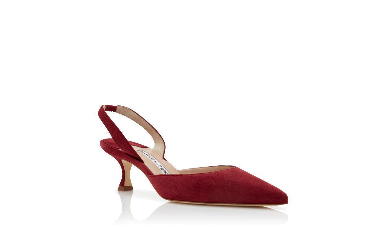 CAROLYNE Dark Red Suede Slingback Pumps Product Image