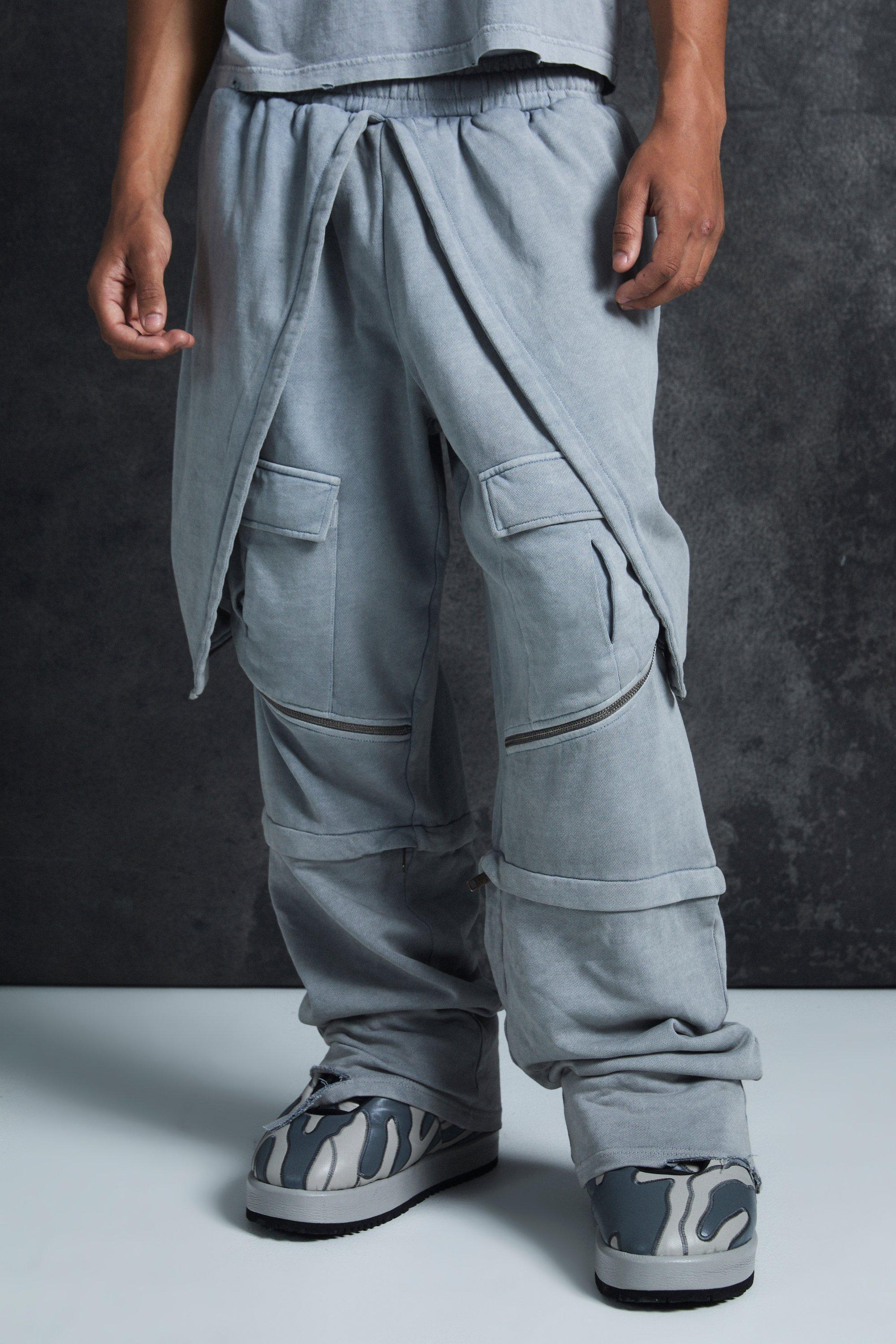 Trippie Redd Oversized Heavy Washed Horn Hooded Sweatpants | boohooMAN USA Product Image