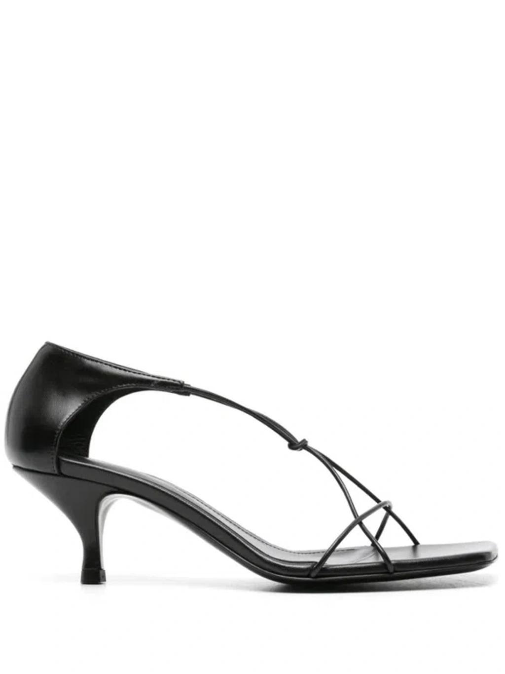 TOTÊME Black Leather Knot Sandal Product Image