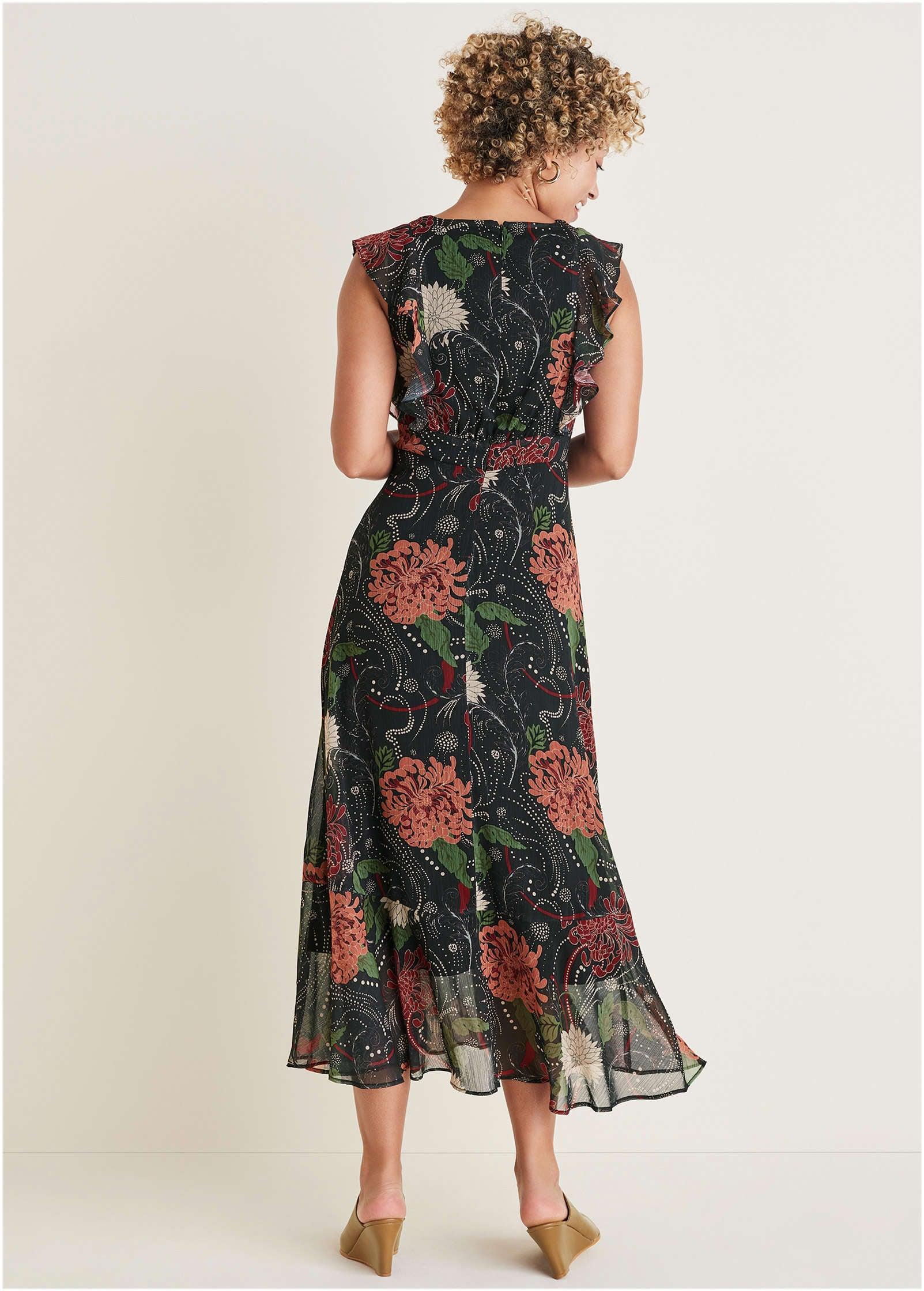 Floral Ruffle Detail Maxi - Whimsical Mums Product Image