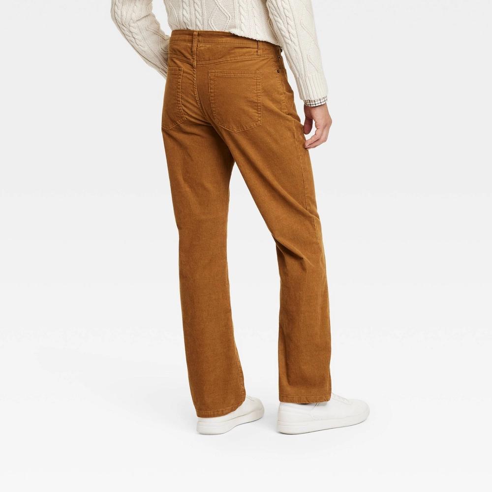 Mens Straight Fit Corduroy 5-Pocket Pants - Goodfellow & Co Gingerbread Brown 36x34 Product Image