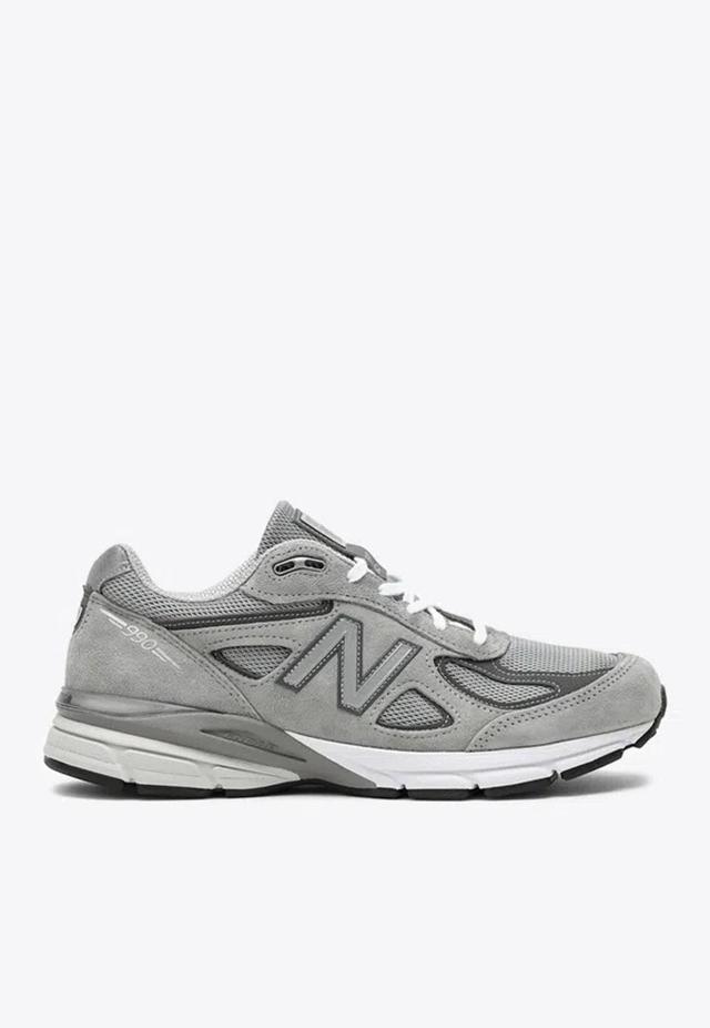 NEW BALANCE 990v4 Suede And Mesh Sneakers In Gray Product Image