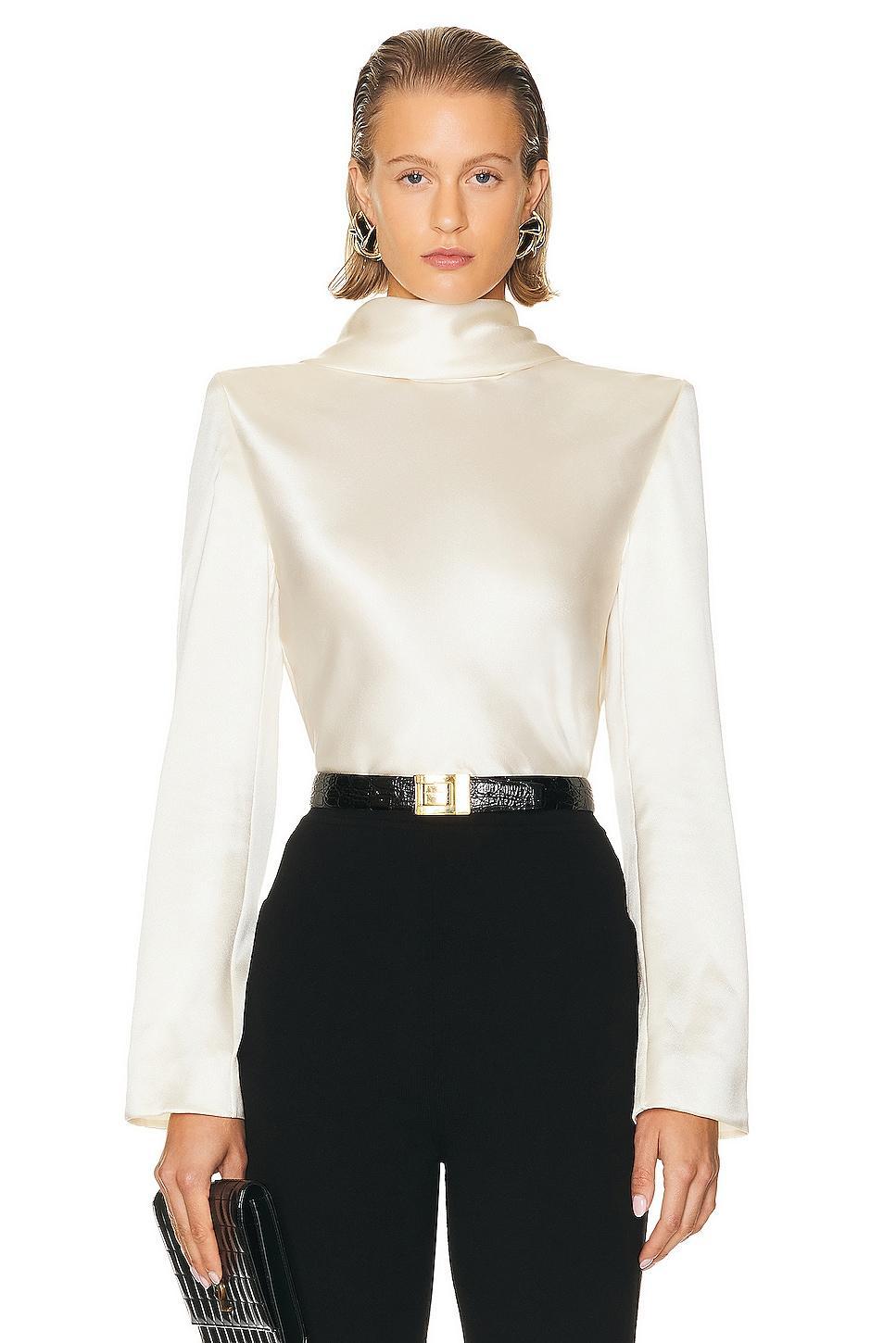 Saint Laurent Drape Back Top White. (also in ). Product Image