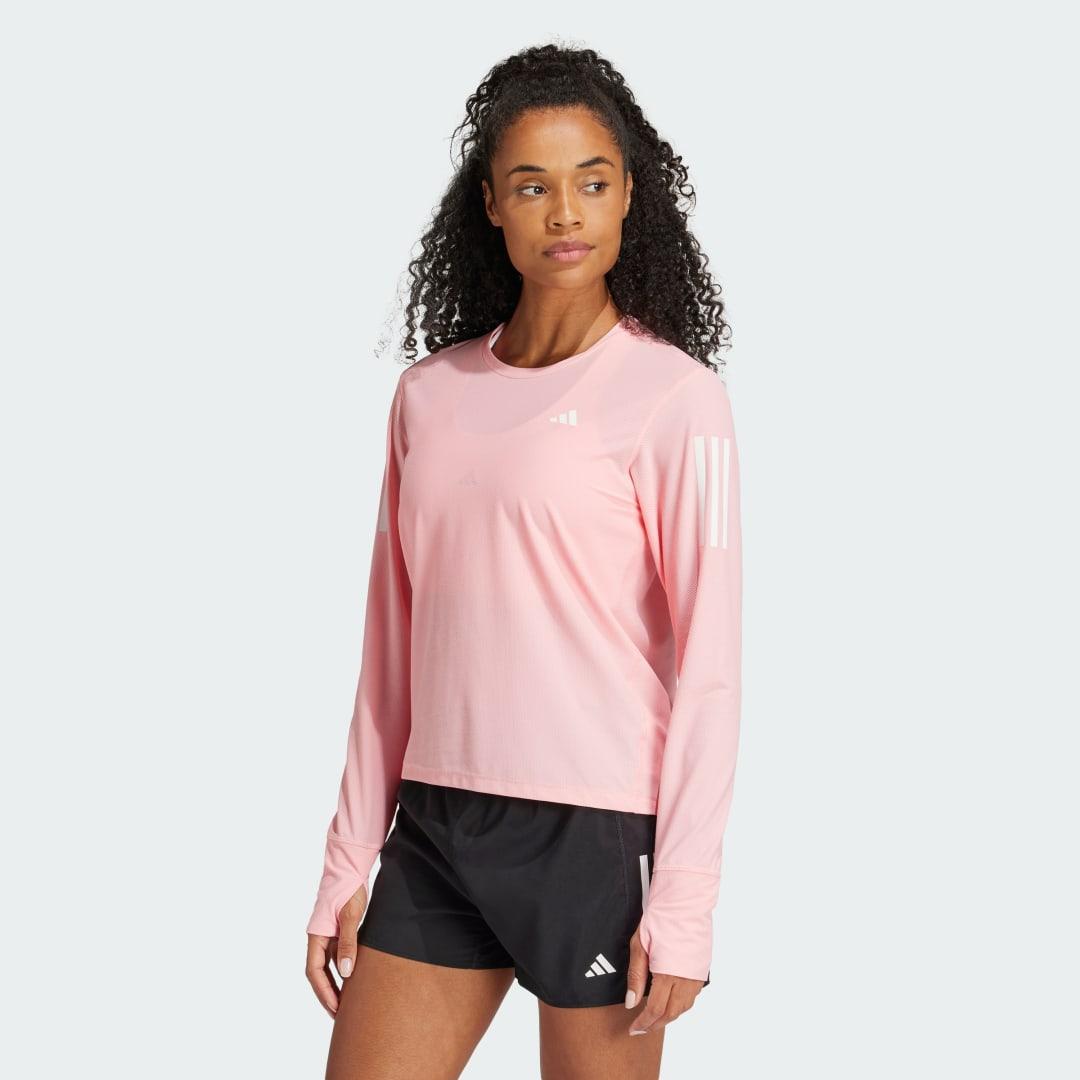 adidas Own The Run Long Sleeve Tee Black L Womens Product Image