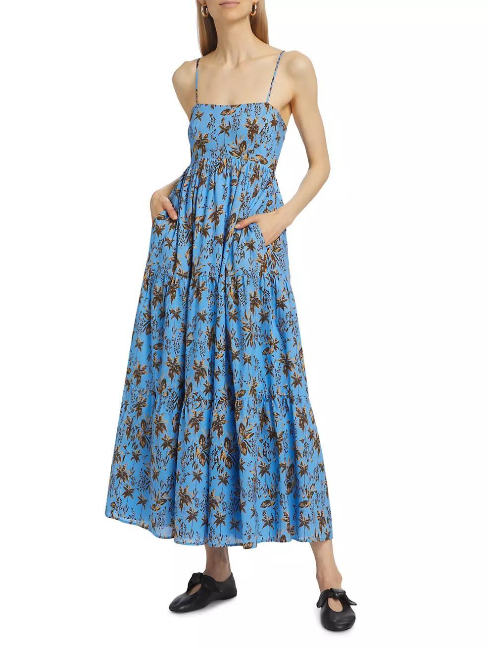 Paola Palm Cotton Maxi Dress Product Image