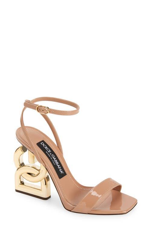 Dolce & Gabbana Logo Heel Ankle Strap Sandal Product Image