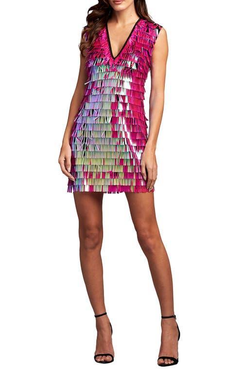 Womens Sequin Fringe V-Neck Minidress Product Image