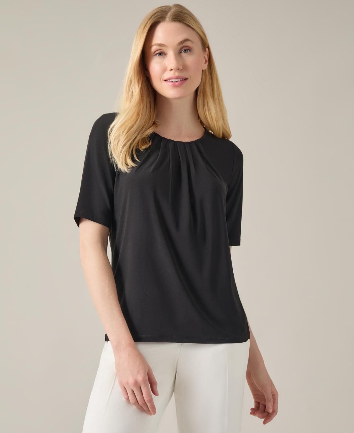 Women's Crewneck Elbow-Length-Sleeve Blouse  Product Image