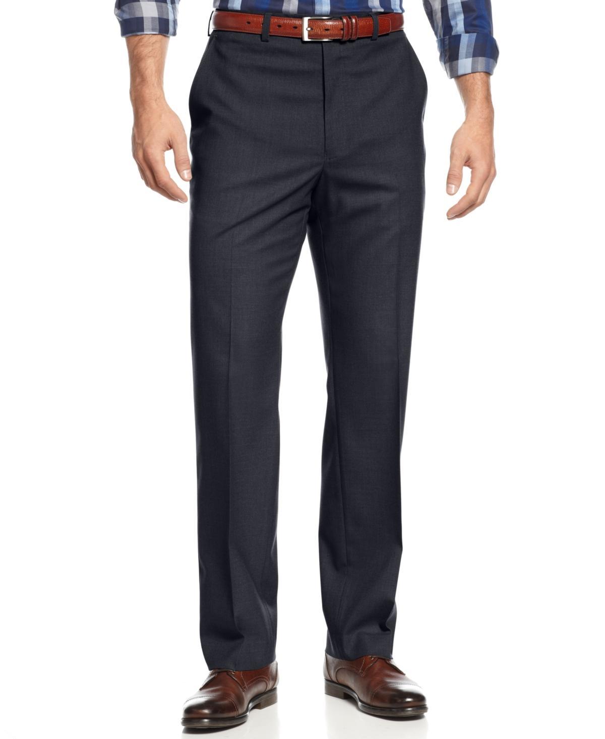 Michael Kors Mens Solid Classic-Fit Stretch Dress Pants Product Image