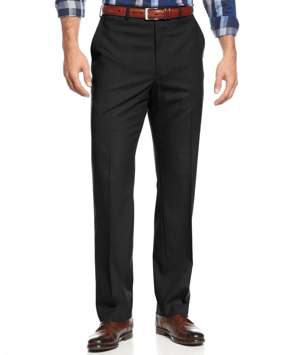 Michael Kors Mens Solid Classic-Fit Stretch Dress Pants Product Image