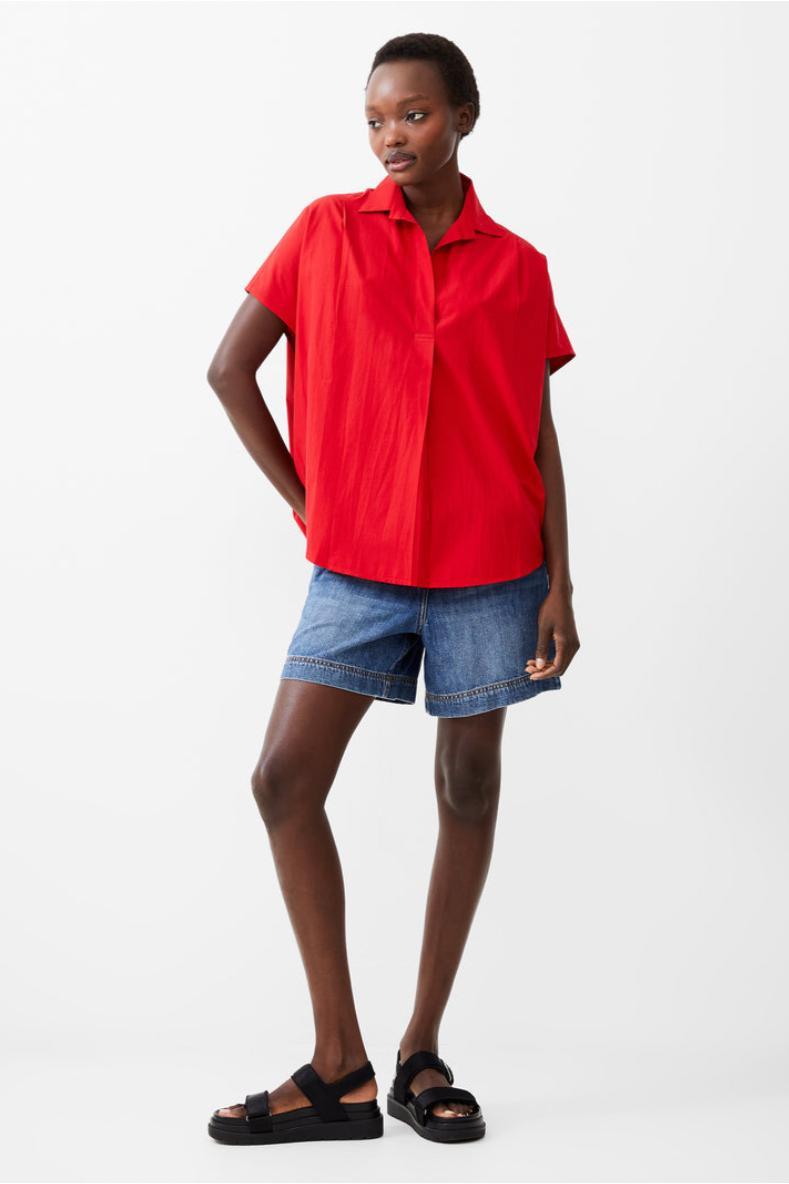 Poplin Shirting Popover - True Red product image