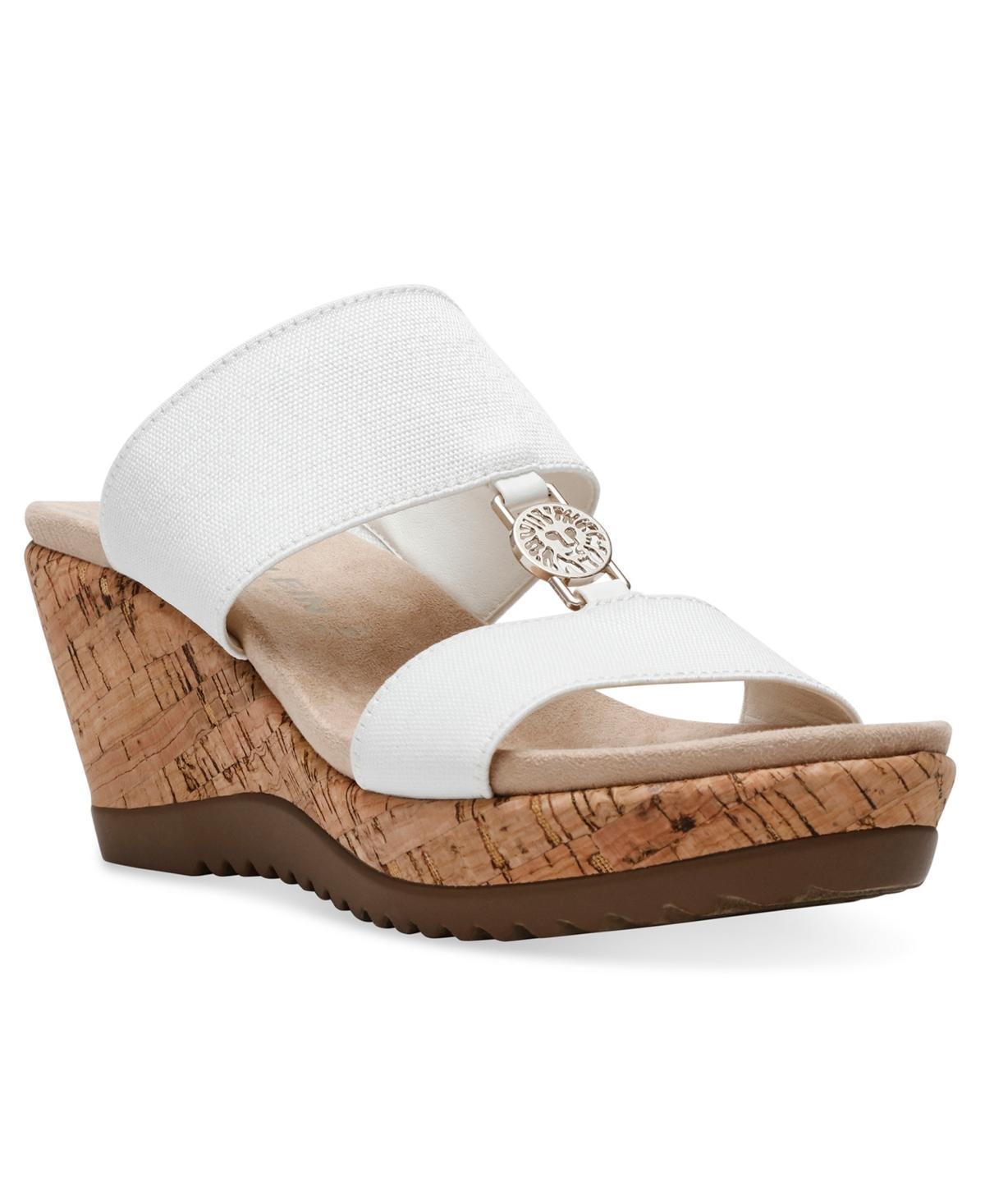 Anne Klein Womens Rikki Double Band Wedge Sandals Product Image