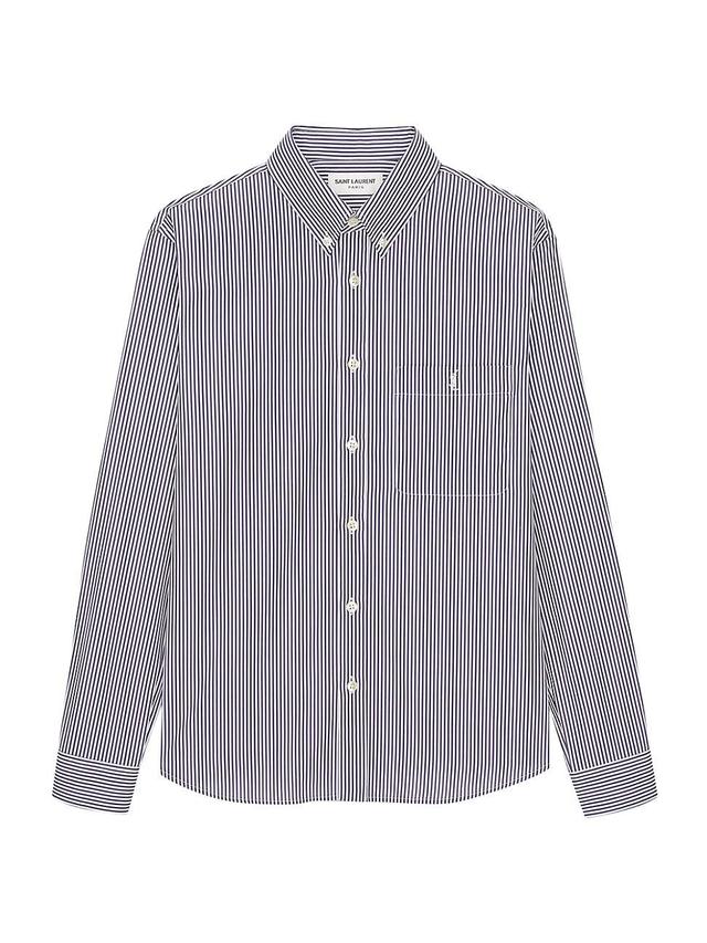 Mens Monogram Shirt in Striped Cotton Poplin Product Image