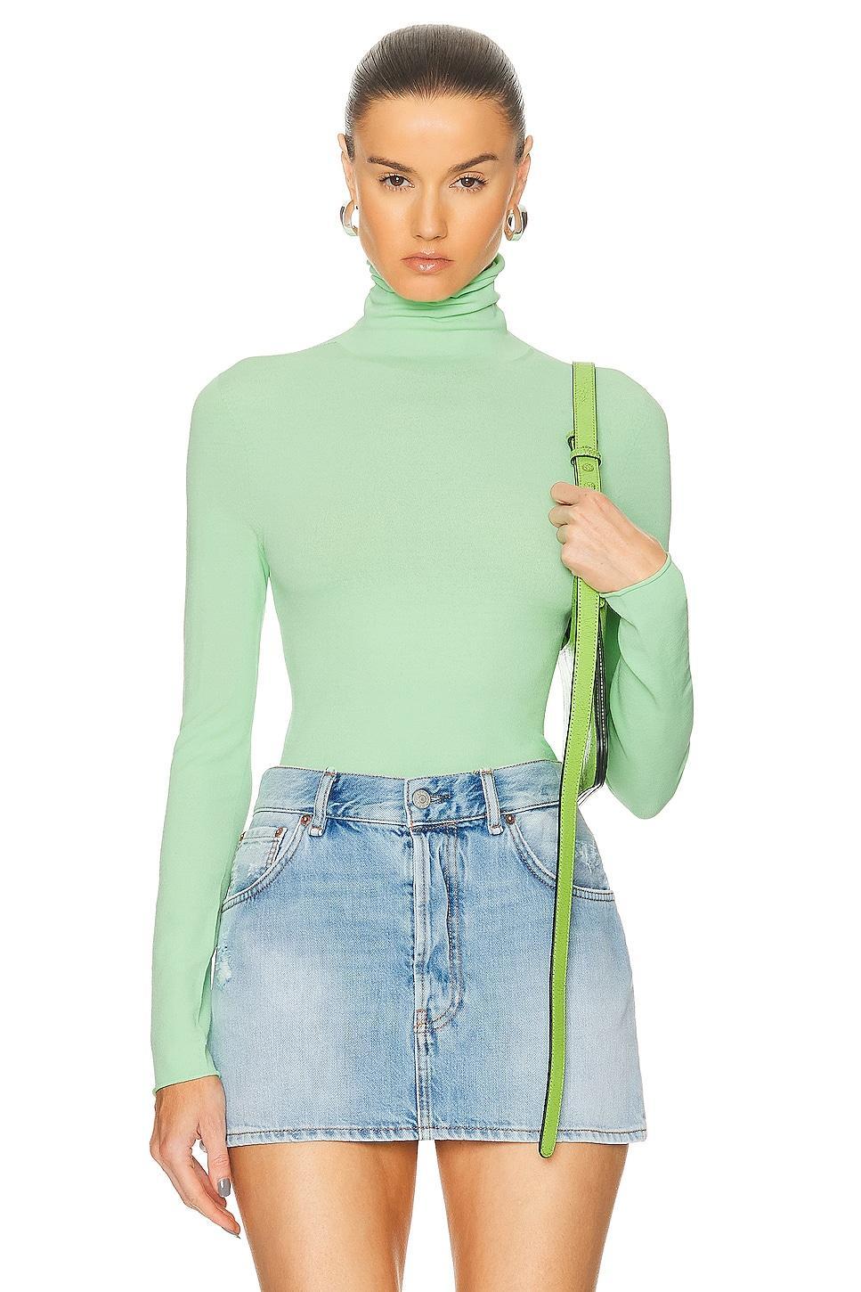 Acne Studios Turtleneck Long Sleeve Top in Blue Product Image