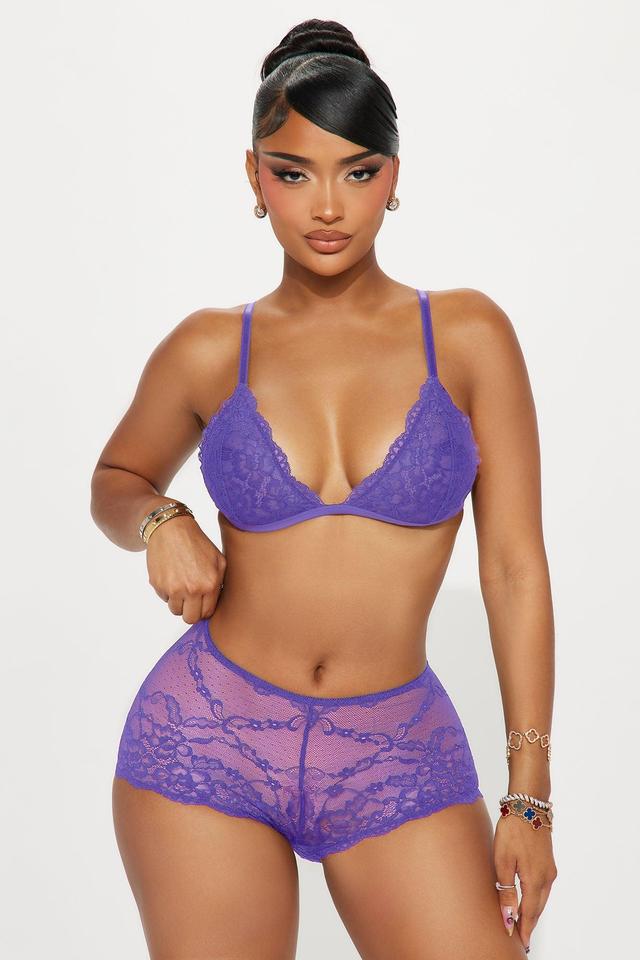 Nova Lace Boyshort Panty - Purple Product Image