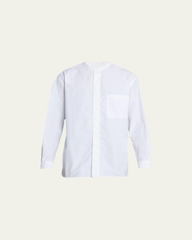 Mens Band-Collar Relaxed Sport Shirt Product Image