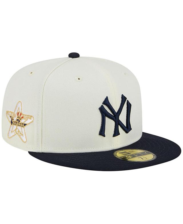 Mens New Era Stone and Navy New York Yankees Retro 59FIFTY Fitted Hat - Stone Product Image