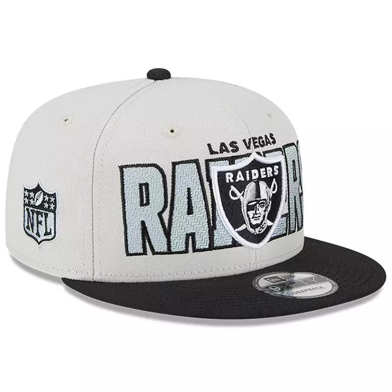 Men's New Era Stone/Black Las Vegas Raiders 2023 NFL Draft 9FIFTY Snapback Adjustable Hat Product Image