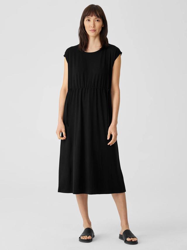 EILEEN FISHER Fine Jersey Jewel Neck Dressfemale Product Image