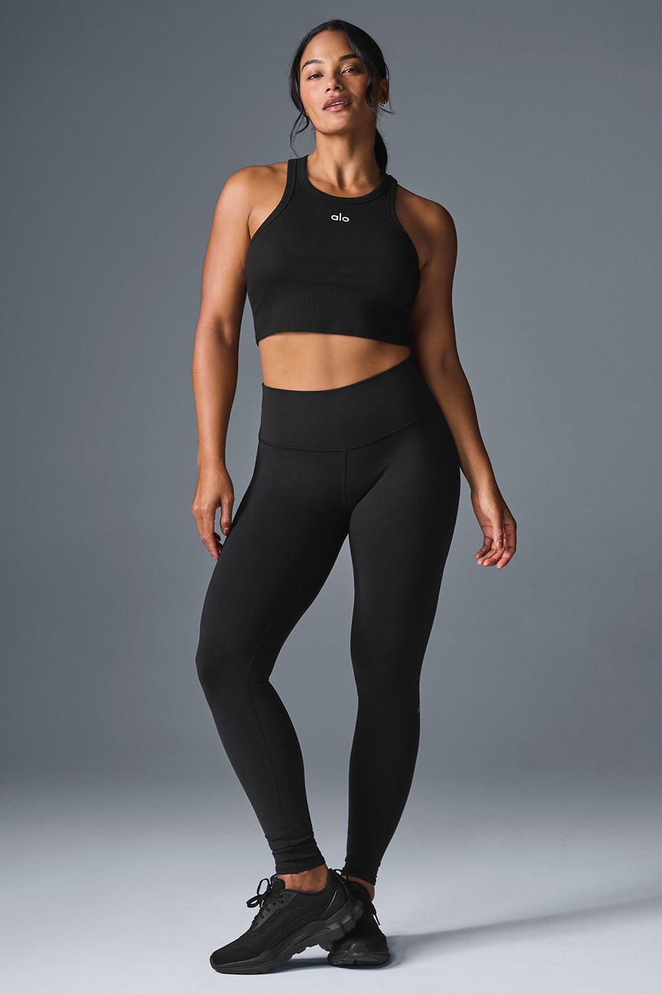 High-Waist Airbrush Legging - Black Female Product Image