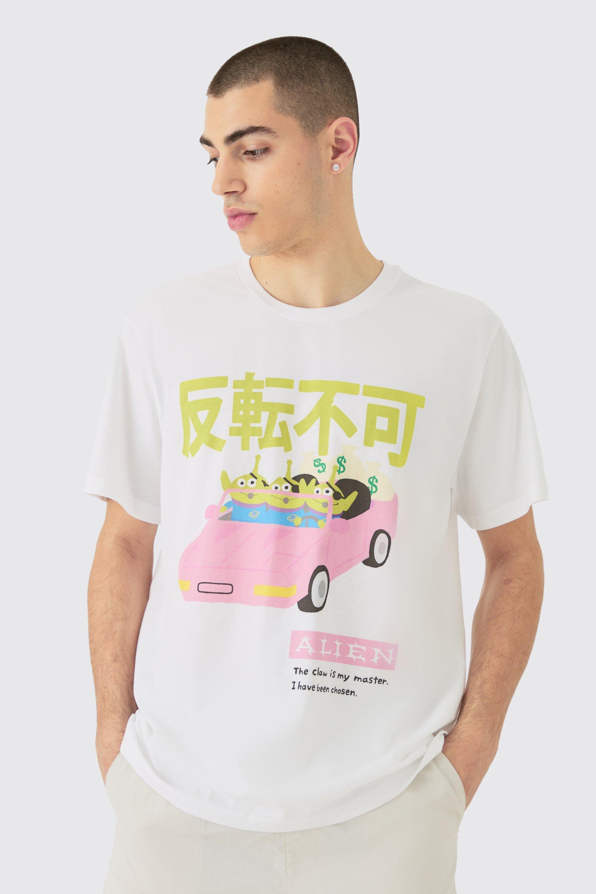 Mens White Oversized Disney Toy Story Anime License T-shirt, White Product Image