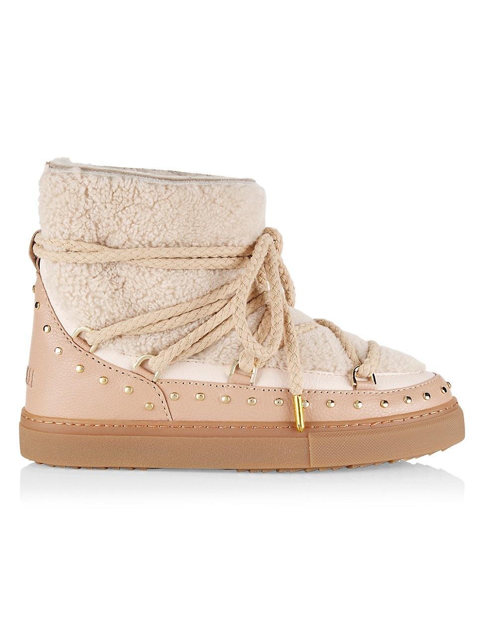 Womens Curly Rock Leather & Shearling Sneakers Product Image