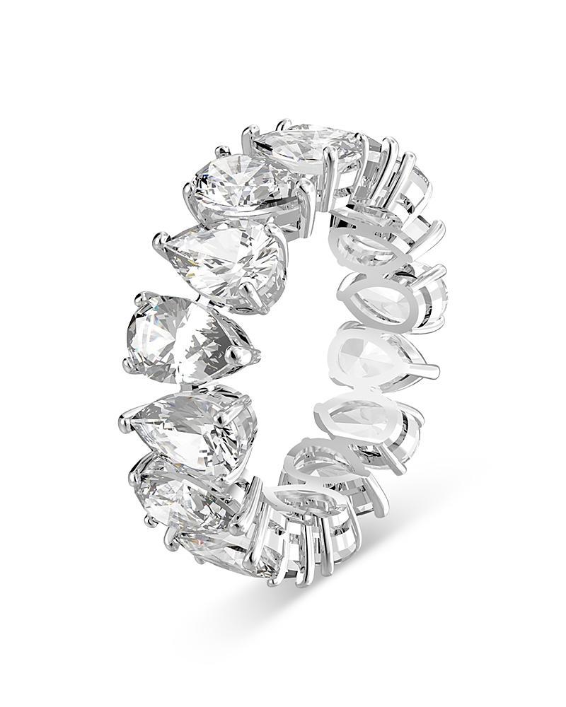 Womens Matrix Rhodium-Plated & Crystal Ring Product Image