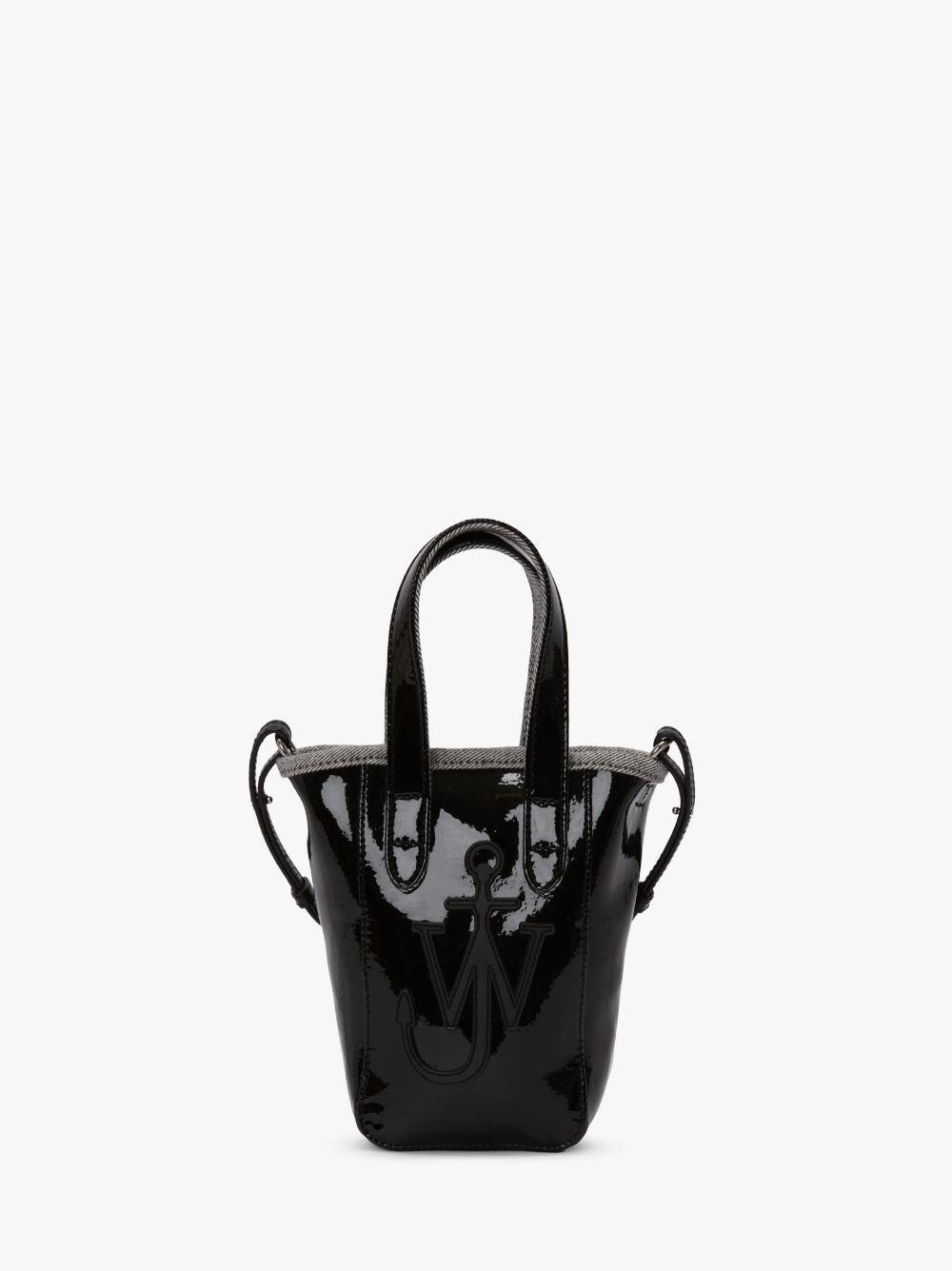 MINI BELT TOTE - MINI COATED DENIM TOTE BAG in black | JW Anderson US  Product Image