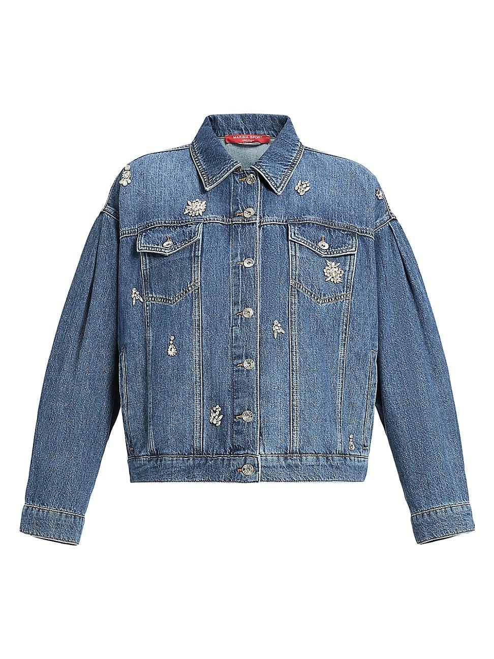 Womens Jumcos Rhinestone Denim Jacket Product Image