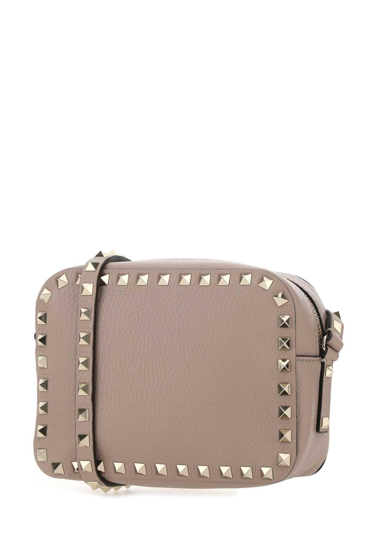 VALENTINO GARAVANI Antiqued Pink Leather Rockstud Crossbody Bag Product Image