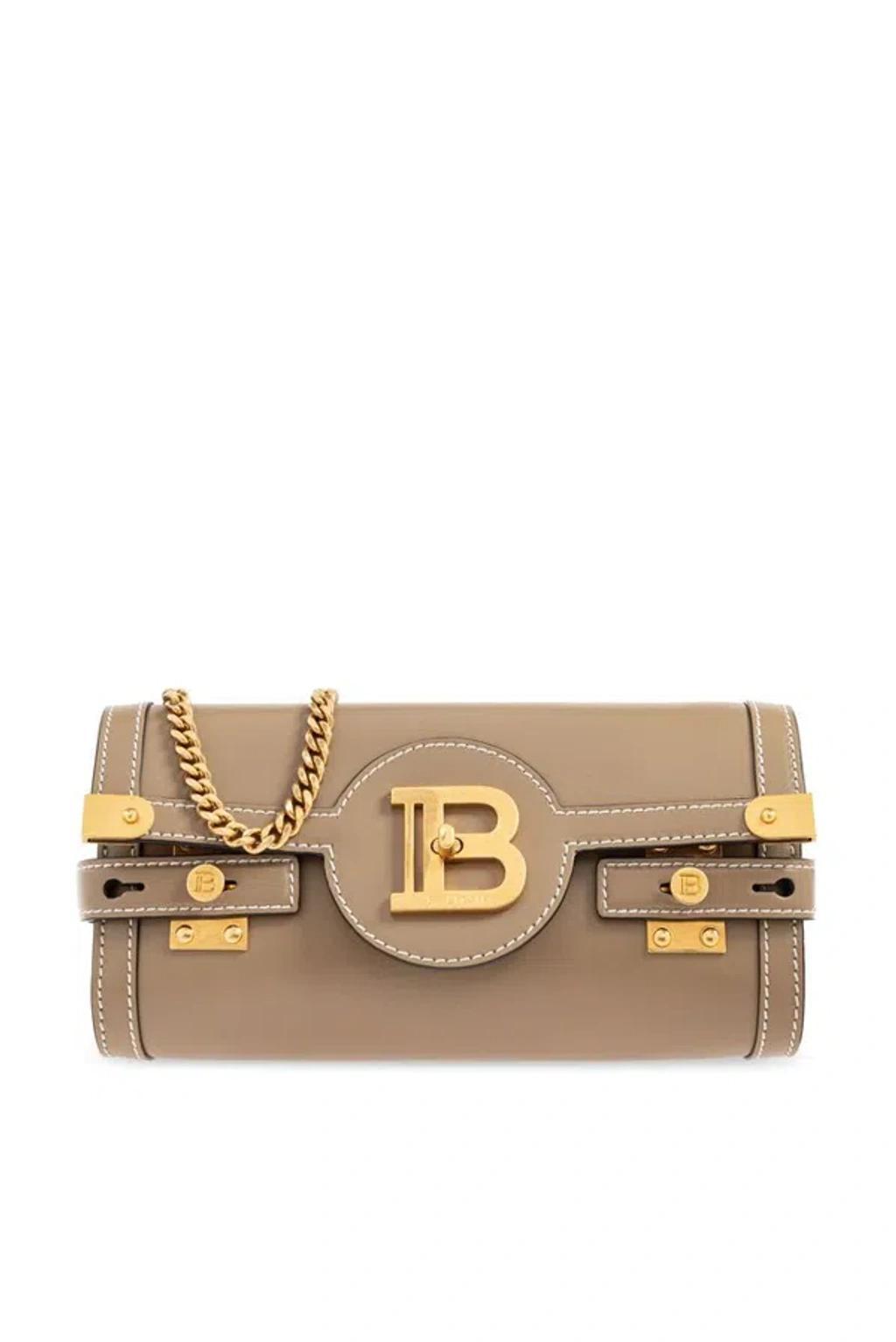 Logo Plaque Clutch Bag In Brown Product Image